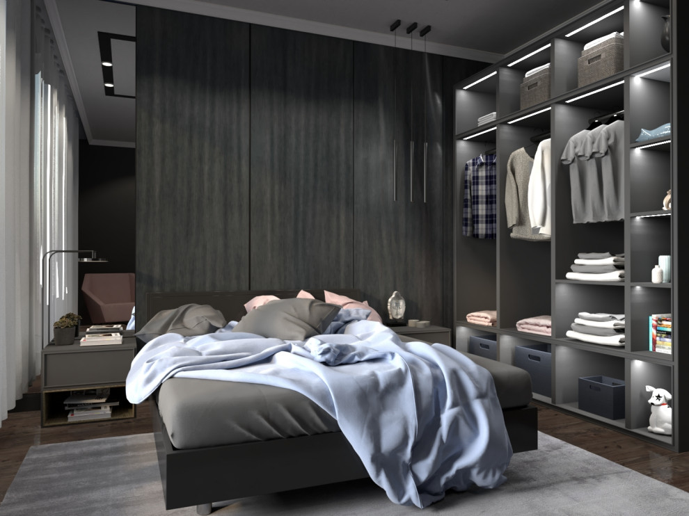 Спальня в  современном стиле для молодого человека