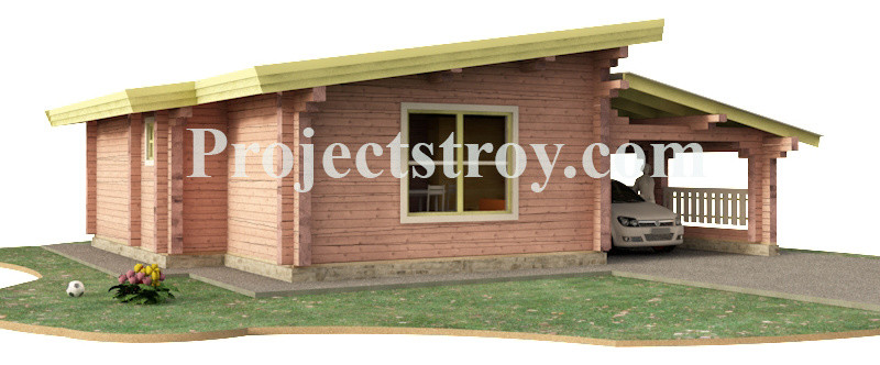 Одноэтажный дом из сухого бруса профилированного