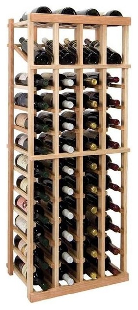 4 ft. 4-Column Wine Rack w Display, Prime Mahogany, Classic Mahogany Stain