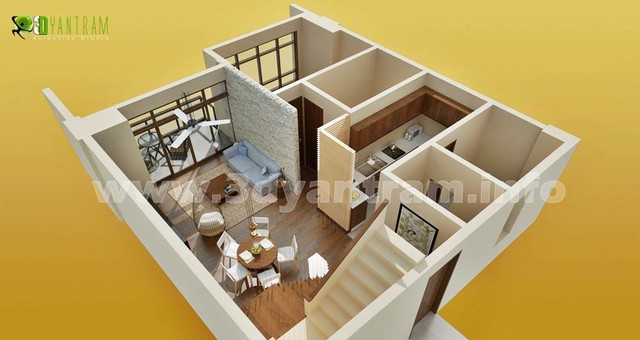 3D Floor Plan Architectural Animation - Asian - Home Cinema - New York - by  Yantram Animation Studio | Houzz UK