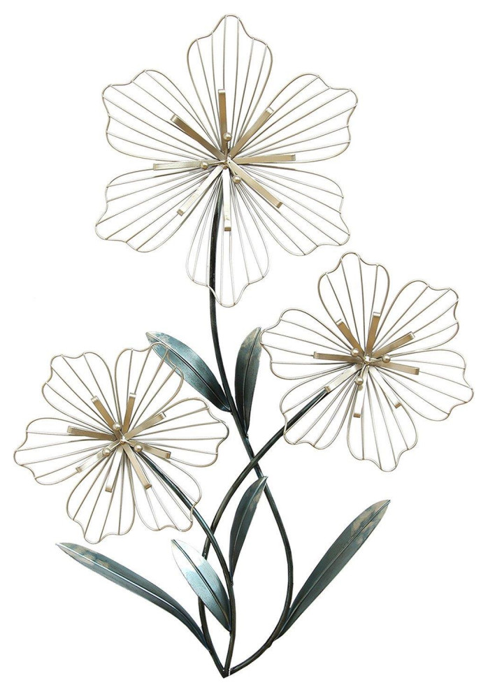 Stratton Home Decor Tri Flower Wall Decor SHD0198 Contemporary
