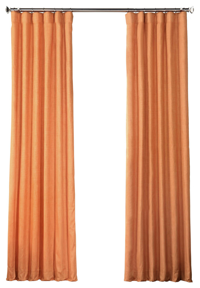 Faux Shantung Silk Curtain Single Panel Contemporary Curtains