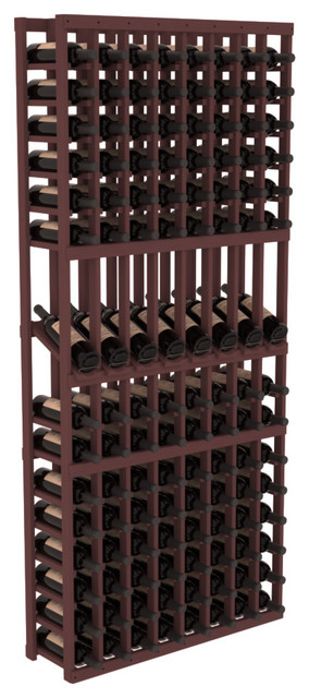 8 Column Display Row Wine Cellar, Pine, Walnut Stain