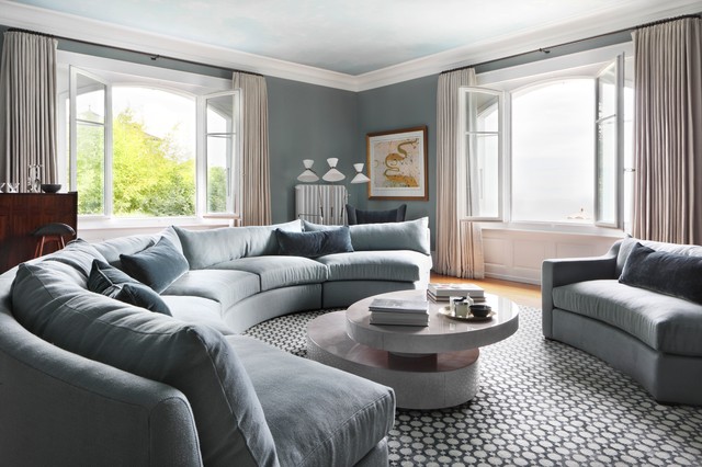 Family Home in Geneva by the lake transitional-living-room