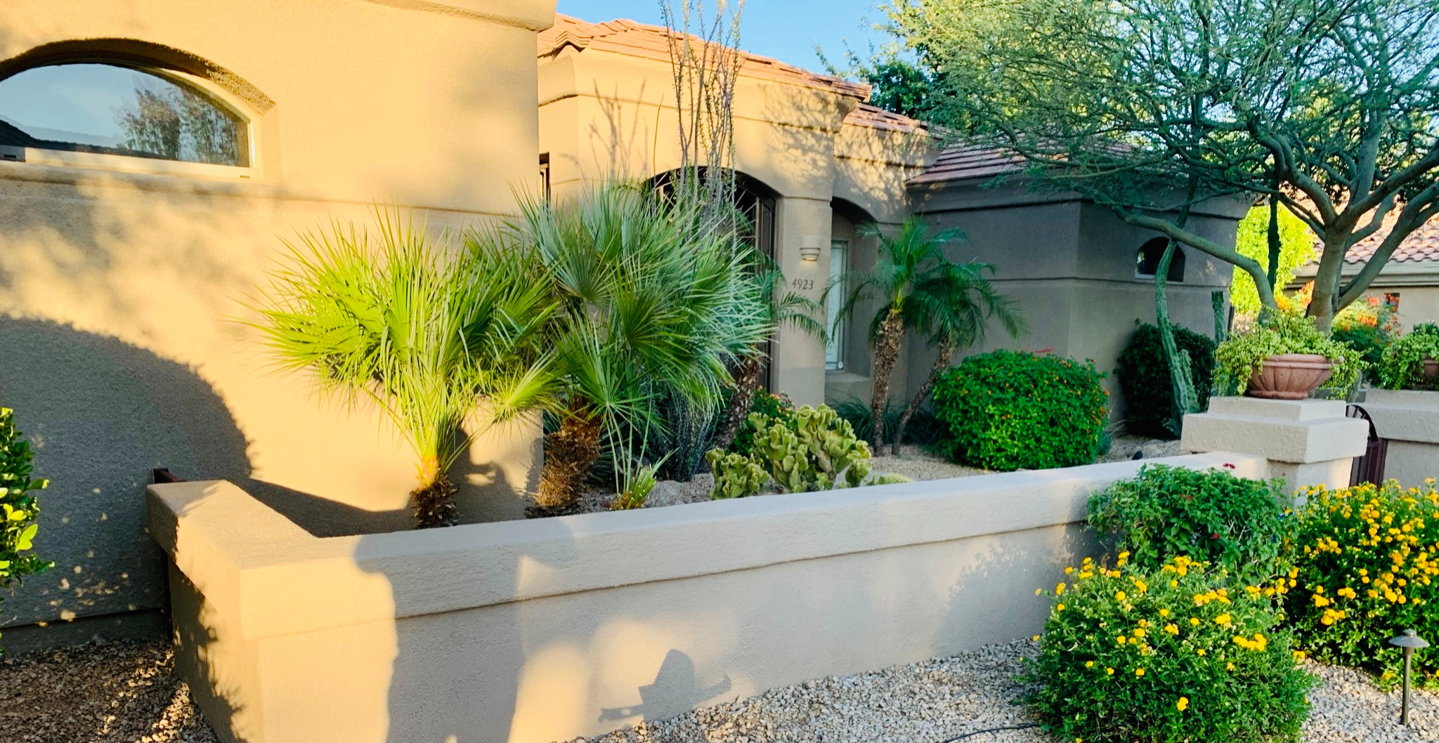 Nicely Finished exterior paint job of a happy client in Queen Creek, AZ!
