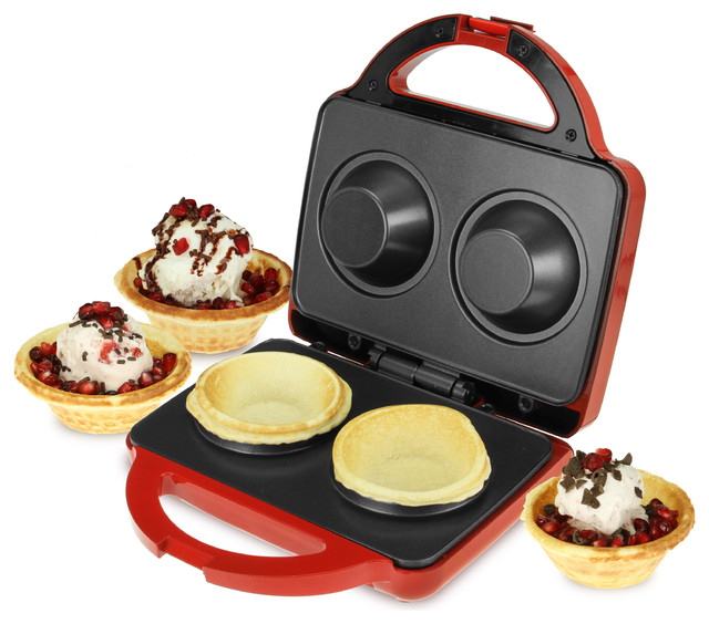 Shop Houzz Kalorik Waffle Bowl Maker, Red Waffle Makers