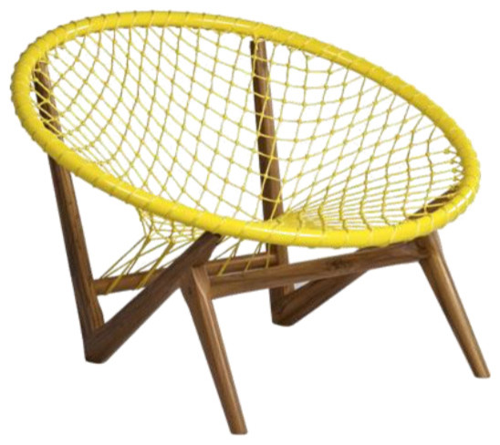 Tidelli - Escuna Lounge Chair Yellow Frame and Rope