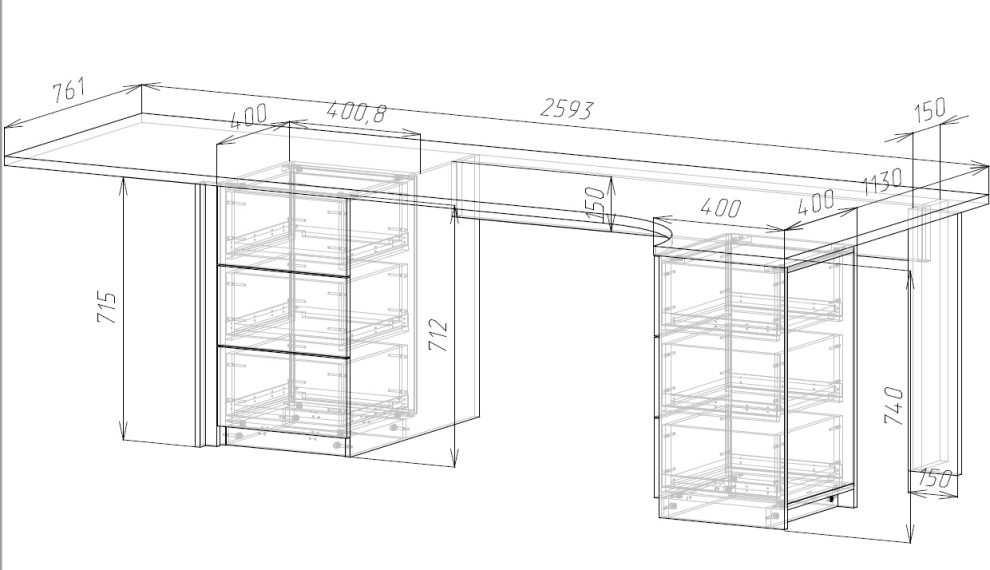 Эскиз детской. Рабочий стол.