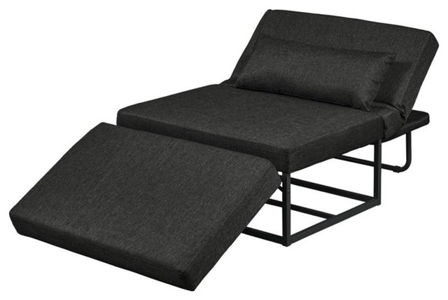 Hawthorne Collection Convertible Chaise Lounge In Charcoal 