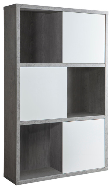 Pastena Slate And White Bookcase