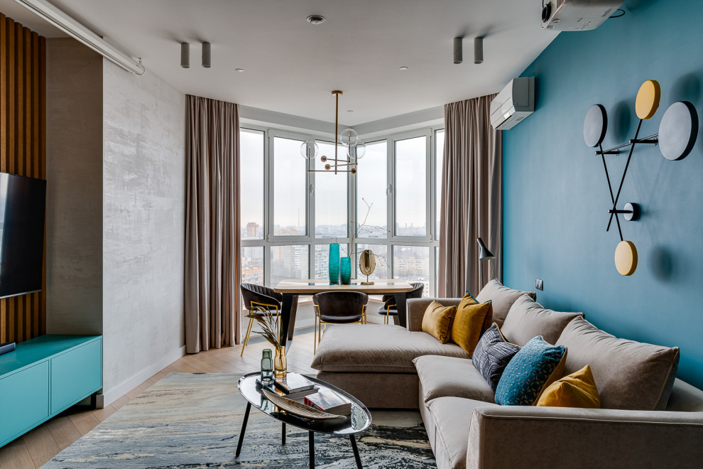Современная и яркая квартира с панорамным видом на Москву