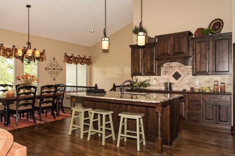 Design ideas for a kitchen in Wichita with raised-panel cabinets.