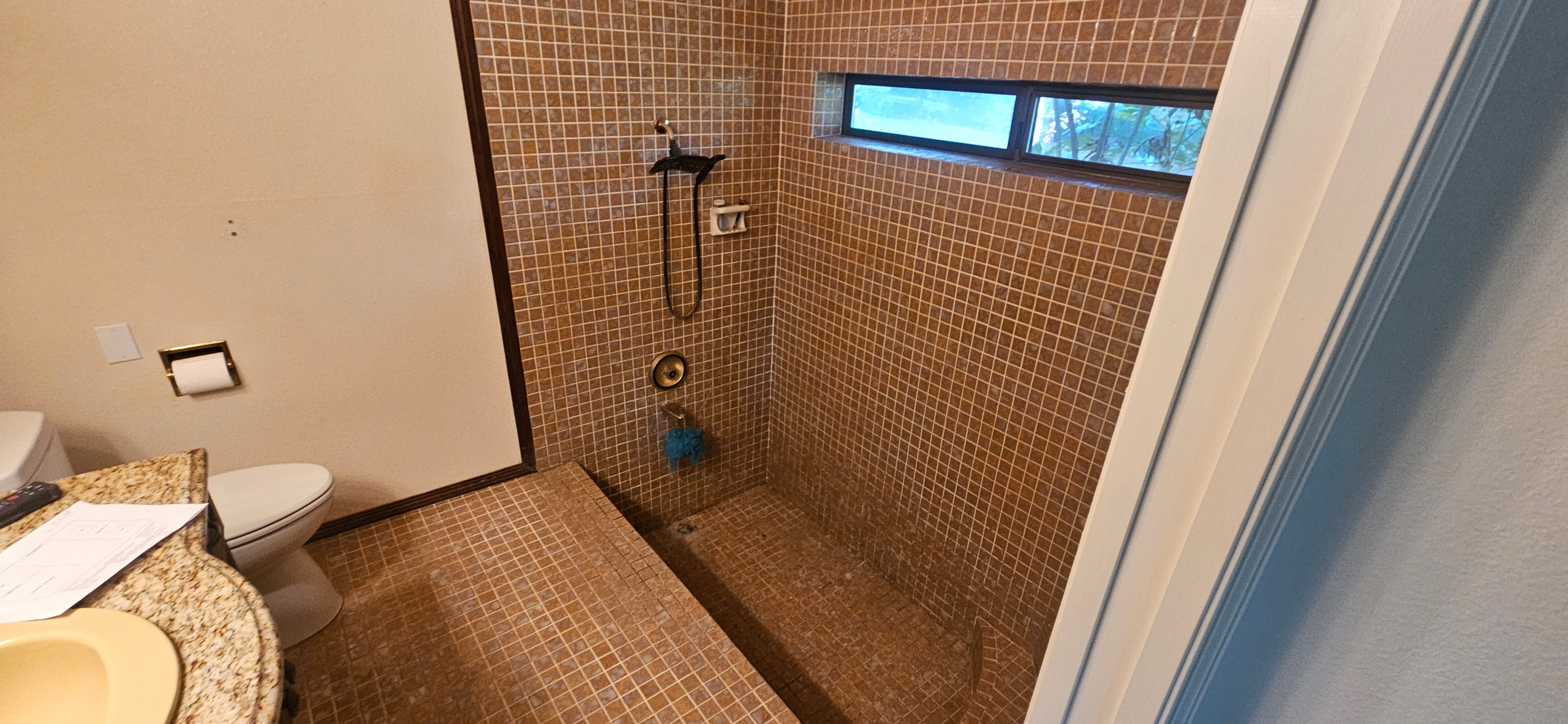 Before Photo with Dangerous Sunken Shower