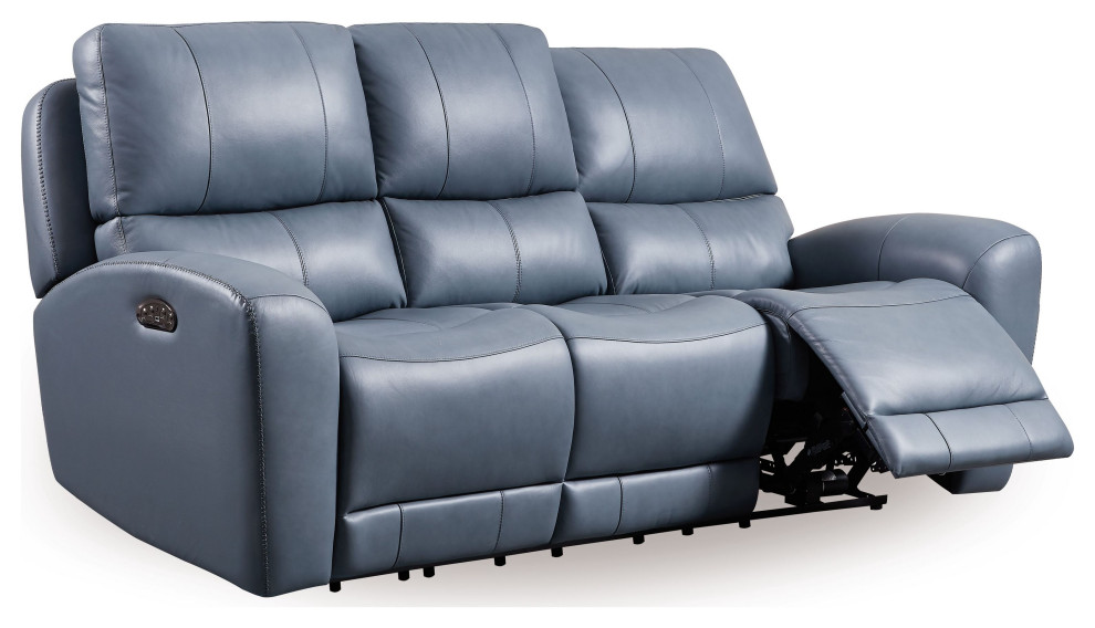 Jupiter Contemporary Top Grain Leather Power Recliner Sofa