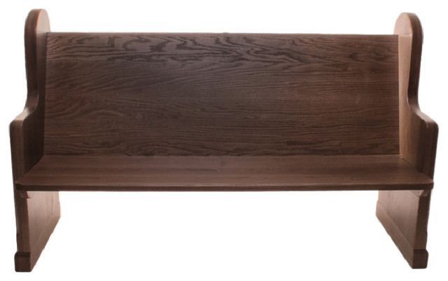 Solid Wood Indoor Outdoor Pew Bench Grey Stain With Radius Ends Solid Wood Indoor Outdoor Pew Bench Grey Stain With Radius Ends