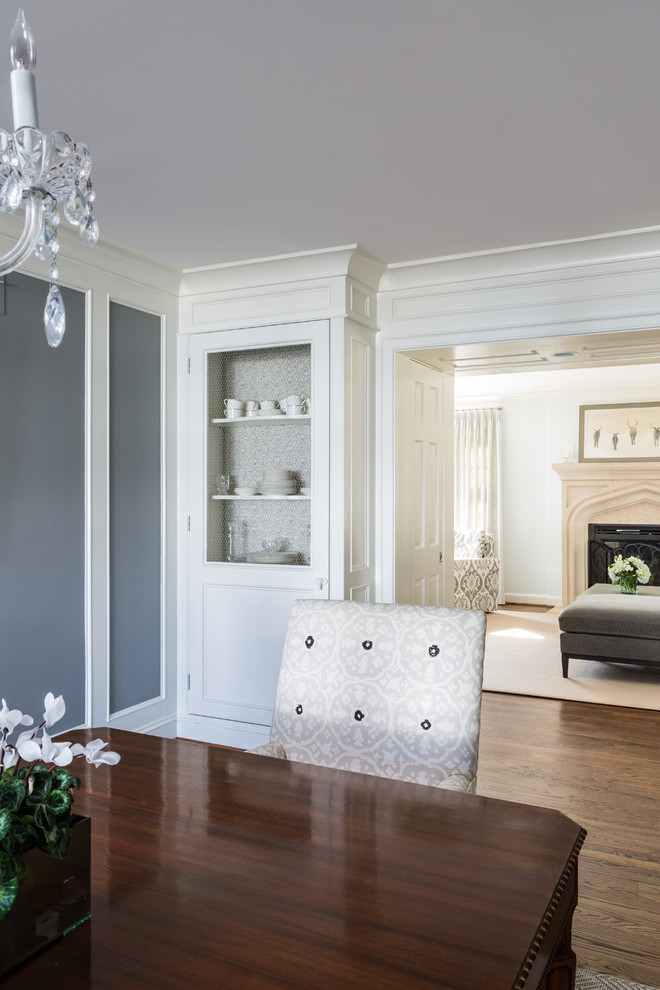 Example of a transitional dark wood floor home design design in DC Metro