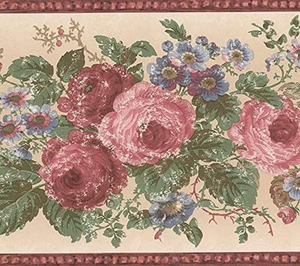JZ·HOME 3D Embossed Floral Wallpaper Border - Peel & Stick, 4.2" X 16.4 Ft, Waterproof - View #11