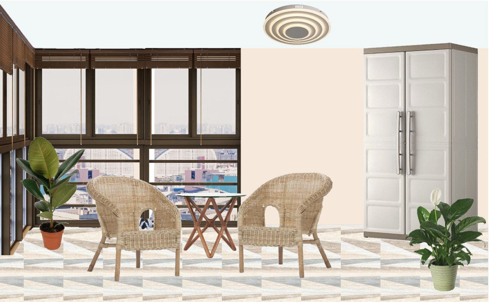 Лоджия с панорамным остеклением, площадь 4,8 кв. метра