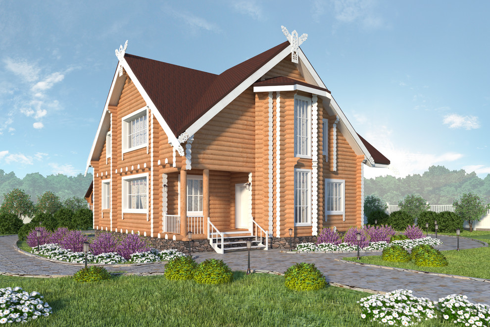 Дома из оцилиндрованного бруса экстерьер