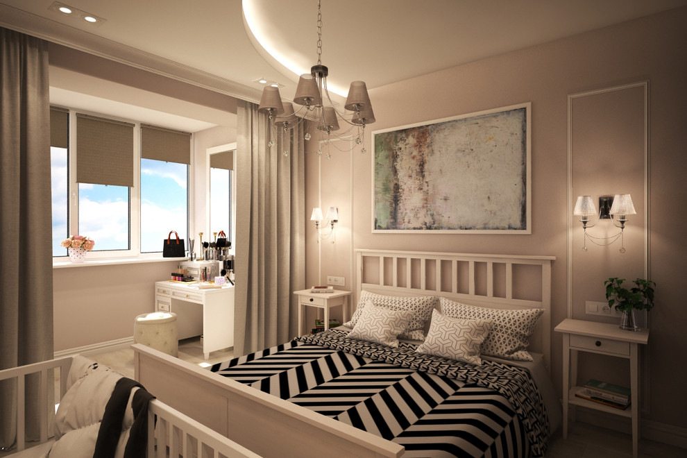 Бюджетный проект двухкомнатной квартиры в стиле неоклассика