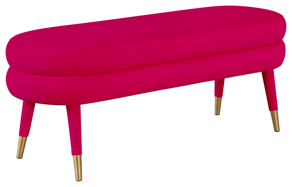 Betty Velvet Bench Midcentury Upholstered Benches by TOV