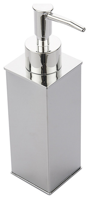 Modern Matte Black Soap Dispenser, Chrome