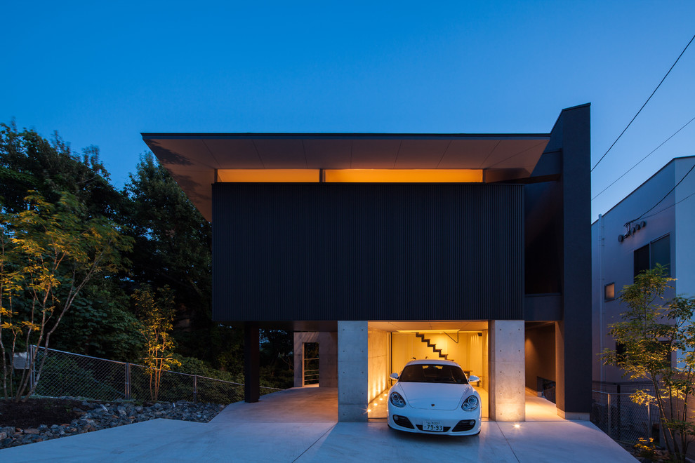 Garagehouse In Toyonaka Contemporary Garage Kobe By 田中一郎建築事務所 Houzz