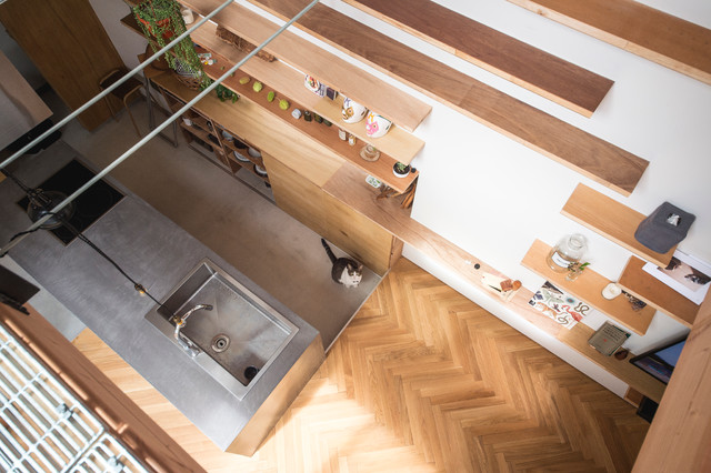 ねこのサバと楽しく暮らす家 Contemporain Cuisine Kobe Par Ienowa Produced By 中尾建設株式会社