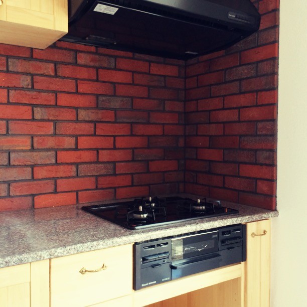 キッチン前の煉瓦 Craftsman Cuisine Autres Perimetres Par 株式会社モスハウス田端 Houzz