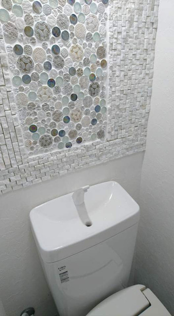 モザイクタイルの可愛いマンション Mediterranean Powder Room Other By 街のリフォーム屋さん 株 ジェイプランニング Houzz Au