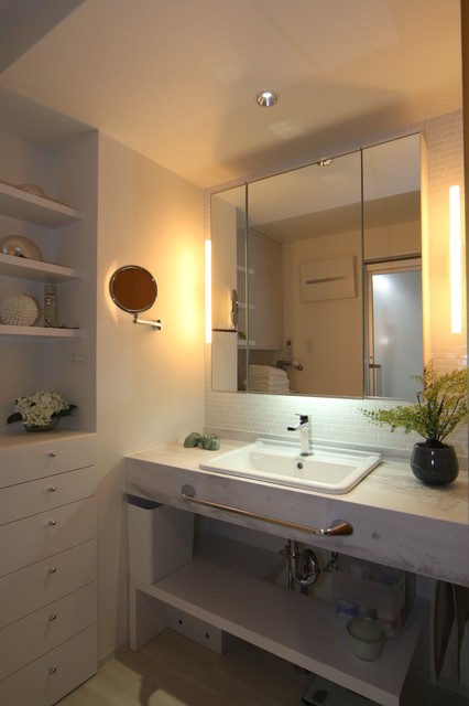 マンション 洗面所リノベーション Modern Cloakroom Other By Studio Cotan Houzz Uk