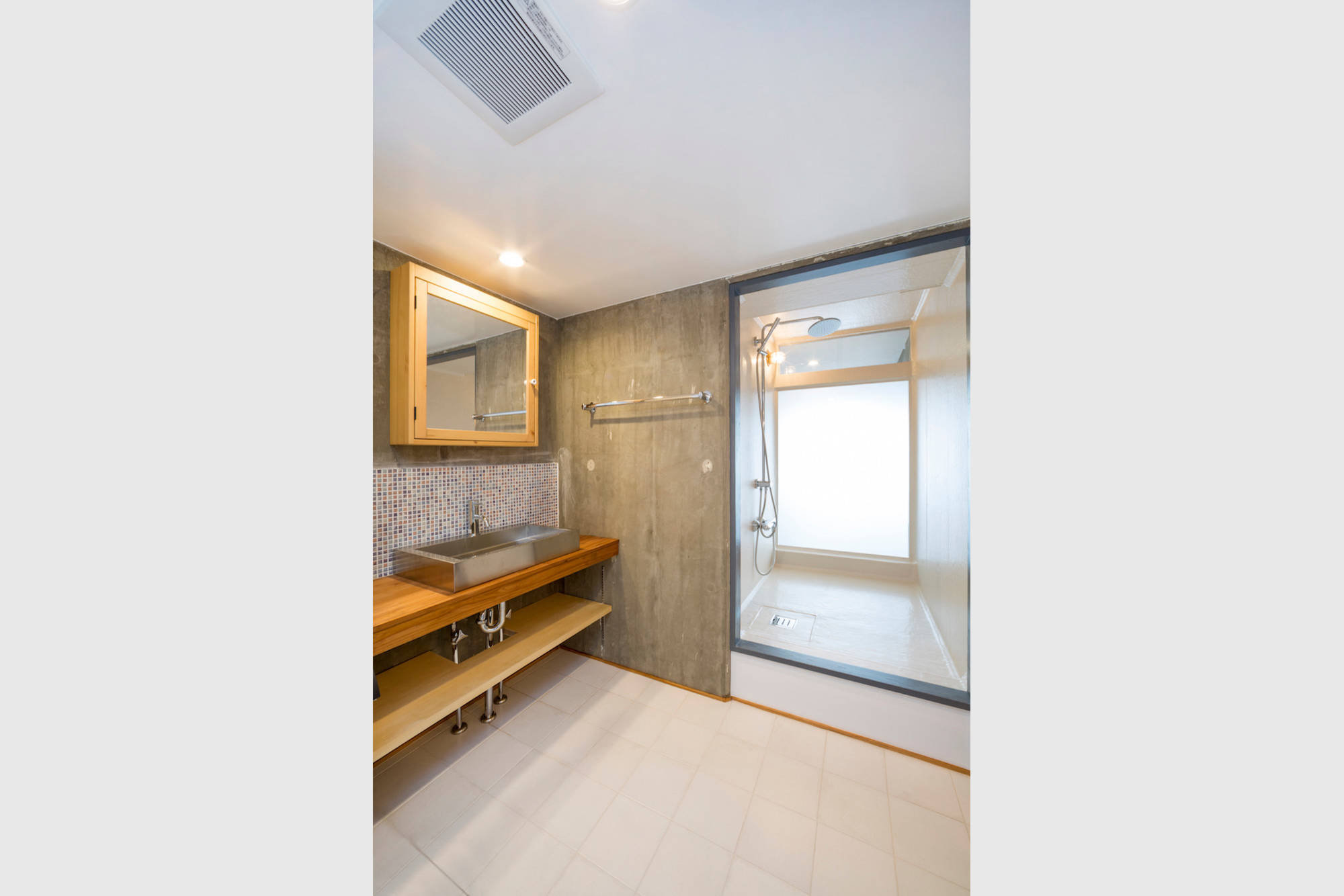 75 Beautiful Porcelain Tile Powder Room With Stainless Steel Countertops Pictures Ideas August 21 Houzz