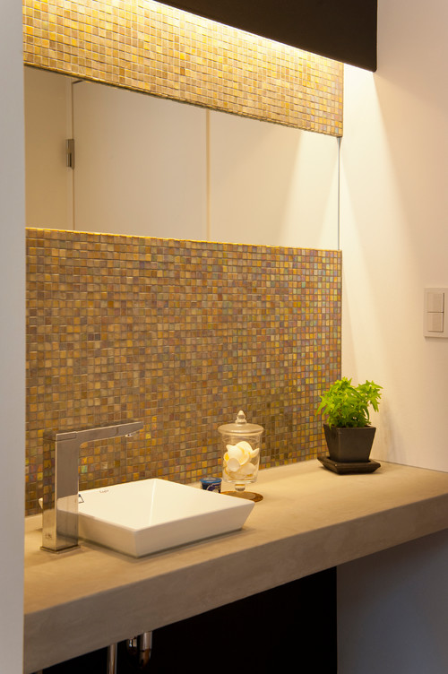 タイルで手洗いコーナーを素敵にする15のアイデア Houzz ハウズ