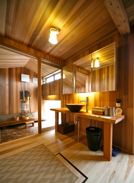 洗面室より浴室をみる 和室 和風 トイレ 洗面所 他の地域 高野設計工房 Houzz ハウズ