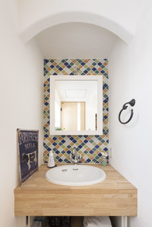 造作洗面化粧台 Mediterranean Powder Room Other By コーヨーテック Houzz