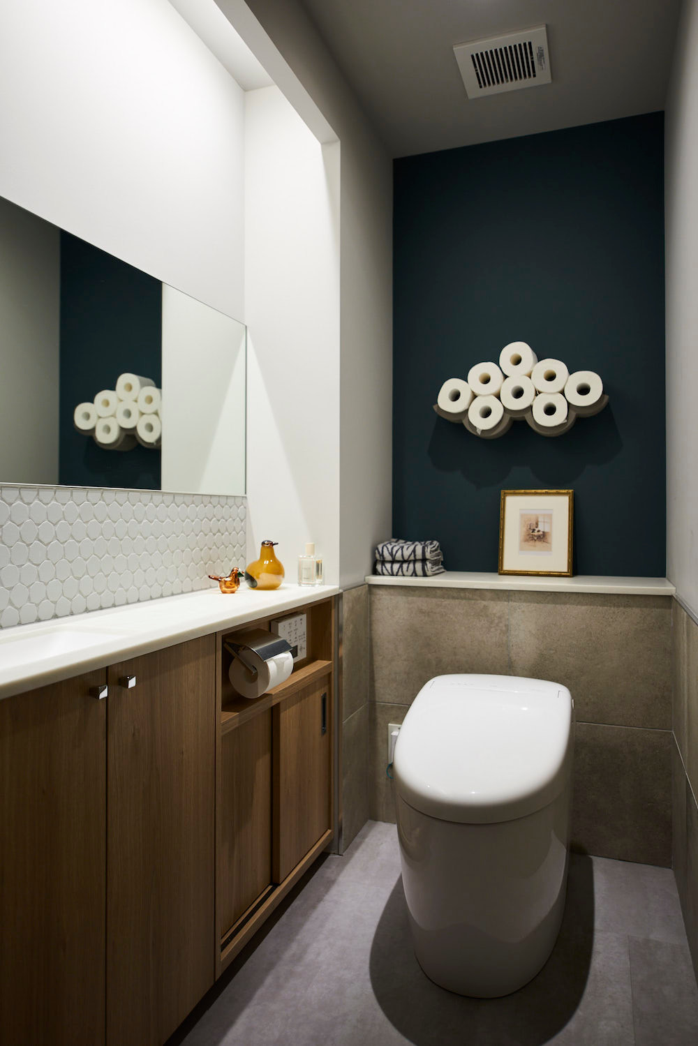 おしゃれなトイレ 洗面所 緑の壁 の画像 75選 22年11月 Houzz ハウズ