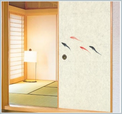 壁絵門ふすま 1枚立 施工写真 Japones Sala De Estar Otras Zonas De 壁絵門 Houzz