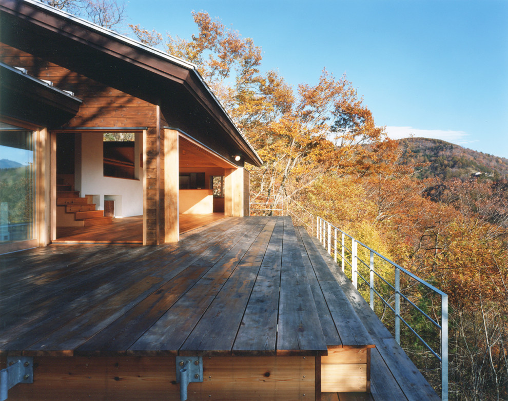 八ヶ岳が一望の週末住宅 蓼科高原の家 Midcentury Deck Other By 中庭のある家 水谷嘉信建築設計事務所 Houzz