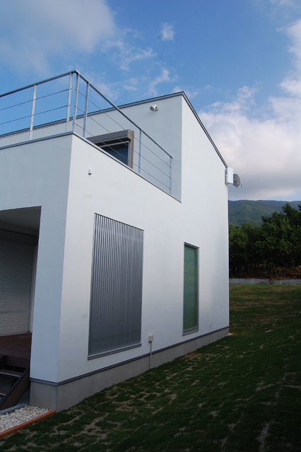 白い箱型の家 福岡市建築設計事務所 注文住宅 Modern Balcony Fukuoka By Home Plan Kiyotake 一級建築士事務所