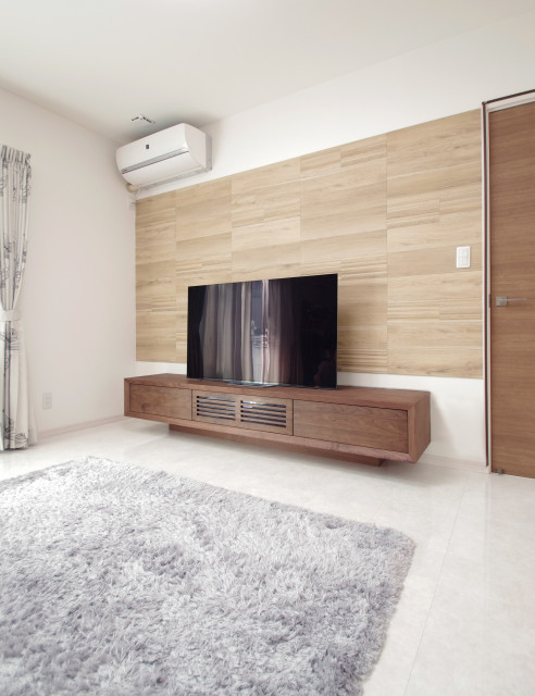 オリジナルテレビボードとエコカラット モダン リビング 他の地域 Luft ルフト オーダー家具とインテリア Houzz ハウズ