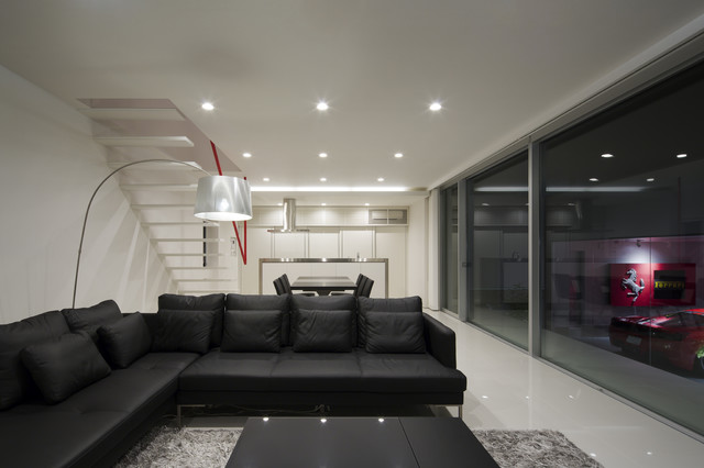 ガレージハウス モダン リビング 東京23区 フリーダムアーキテクツデザイン株式会社 Houzz ハウズ