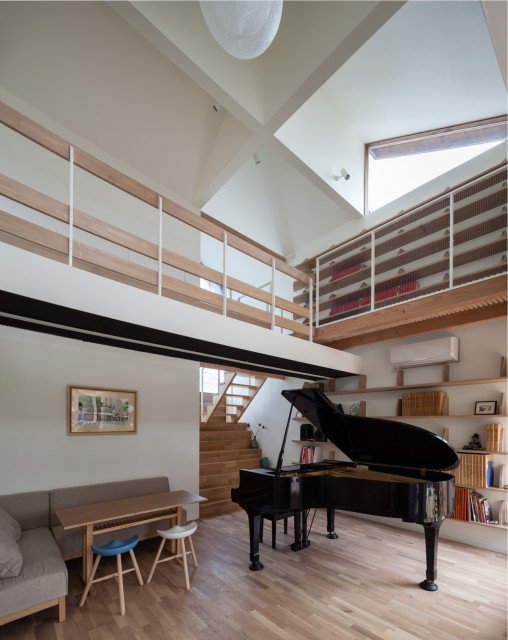 グランドピアノのミニホール コンテンポラリー リビング 大阪 Akka Houzz ハウズ