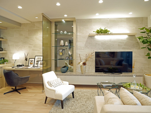 ナチュラルモダンエレガント マイコーナーを設える Moderne Salon Nagoya Par Hmアトリエ Houzz