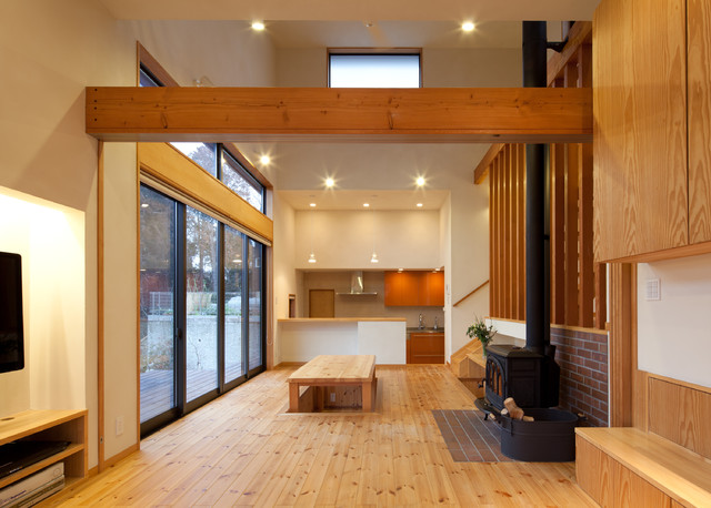 吹き抜けリビング Campagne Salon Autres Perimetres Par Sデザイン設計一級建築士事務所 Houzz