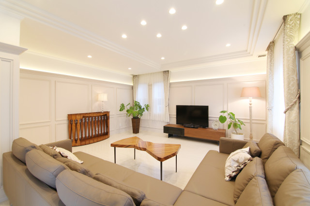 室内装飾デザイン シンプルエレガントなliving Contemporain Salon Kobe Par 伊藤建築デザイン一級建築士事務所 Houzz