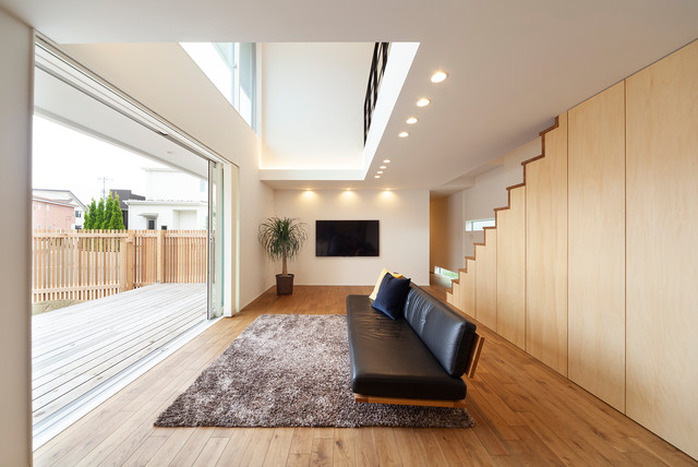 山を望む 穏やかな暮らし Contemporaneo Salon Otras Zonas De 株式会社住工房スタイル Houzz