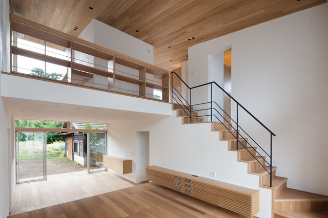 平屋と二階建てが土間で繋がる二世帯住宅 Moderne Salon Autres Perimetres Par 角倉剛建築設計事務所 Houzz 平屋と二階建てが土間で繋がる二世帯住宅 Moderne Salon Autres Perimetres Par 角倉剛建築設計事務所 Houzz