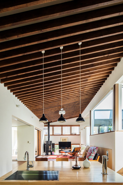 木をあらわした天井 Contemporary Living Room Other By 株式会社 建築工房dada Houzz Uk