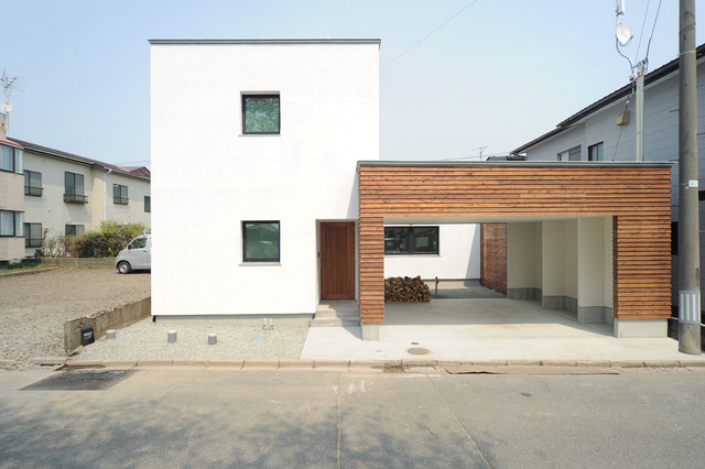 もるくす建築社 川尻の家 Trendy Hus Facade Tokyo Af 株式会社ノルド Houzz
