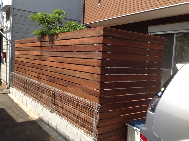 ウッドデッキ ｉ邸 ウッドデッキ フェンス Facade Tokyo Par 細田木材工業株式会社 Houzz